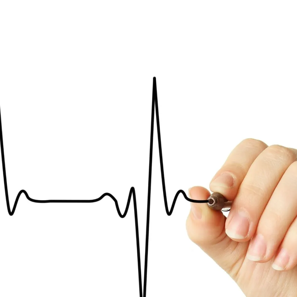 Hand drawing heart rate line