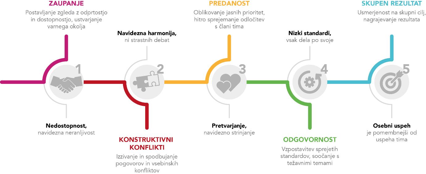 5 nivojev timskega dela